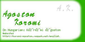 agoston koromi business card